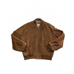 Vintage Britches Great Outdoors Men's Brown Suede Bomber Jacket Size Medium